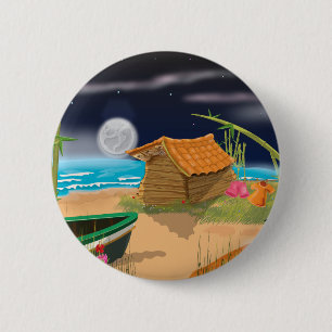 Strandhütte bei Nacht Button