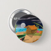Strandhütte in der Nacht Button (Vorne & Hinten)