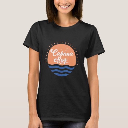 Strandhütte Junge Pool Party Barkeeper T-Shirt (Vorderseite)