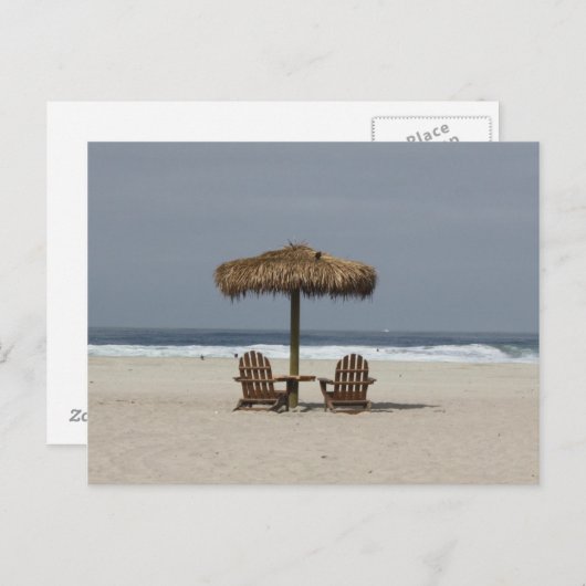 Strandhütte Postkarte (Vorne/Hinten)