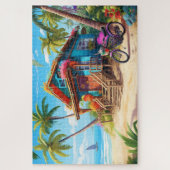 🌅 Strandhütte Puzzle (Vertikal)