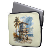 Strandhütte - Strandhütte Illustration Laptopschutzhülle (Vorderseite Links)