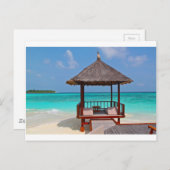 Strandhütte tropisches Paradies Ruhe abgelegen Postkarte (Vorne/Hinten)