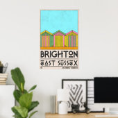 Strandhütte-Wandkunst Brighton Seaside Row - Mitte Poster (Heimbüro)