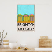 Strandhütte-Wandkunst Brighton Seaside Row - Mitte Poster (Küche)