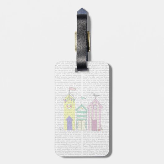 Strandhütten 1 Illustration Gepäckanhänger (Rückseite vertikal)