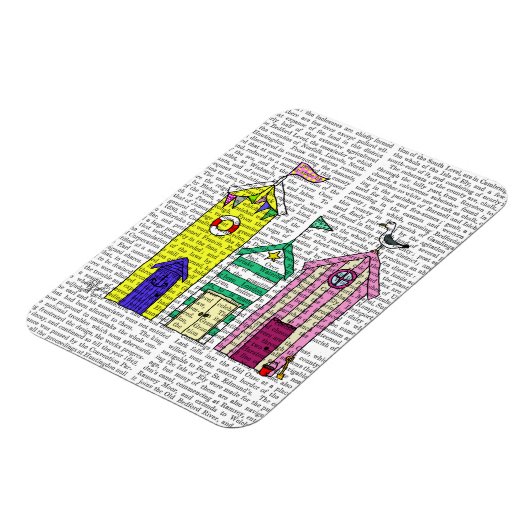 Strandhütten 1 Illustration Magnet (Linke Seite)