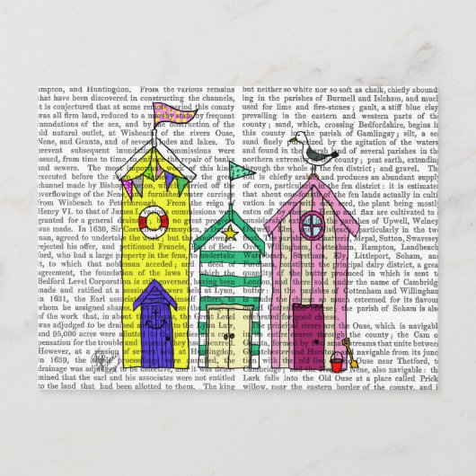 Strandhütten 1 Illustration Postkarte (Vorderseite)