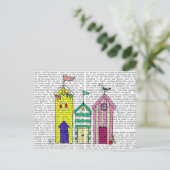 Strandhütten 1 Illustration Postkarte (Stehend Vorderseite)