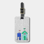 Strandhütten 2 Illustration Gepäckanhänger (Vorderseite vertikal)