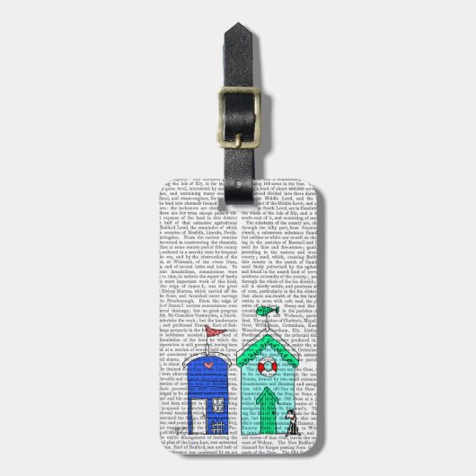 Strandhütten 2 Illustration Gepäckanhänger (Vorderseite vertikal)