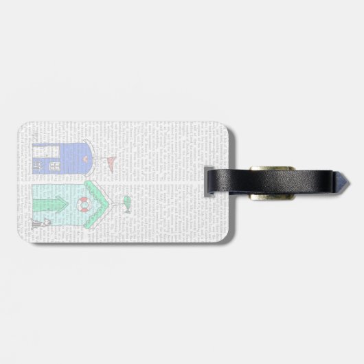 Strandhütten 2 Illustration Gepäckanhänger (Rückseite horizontal)