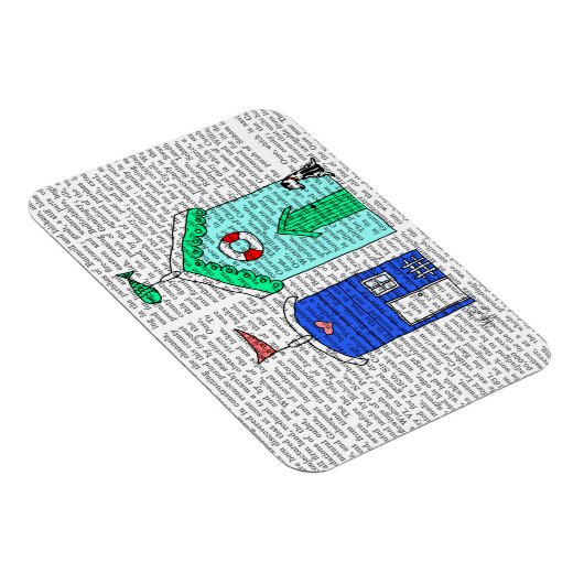 Strandhütten 2 Illustration Magnet (Rechte Seite)