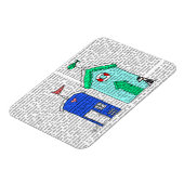 Strandhütten 2 Illustration Magnet (Linke Seite)