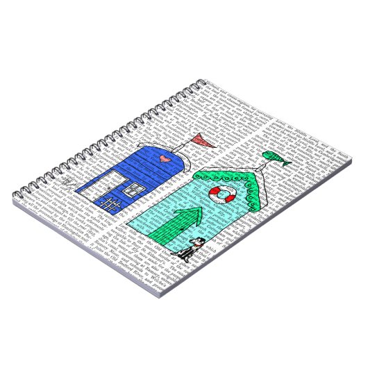 Strandhütten 2 Illustration Notizblock (Linke Seite)