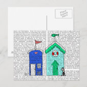 Strandhütten 2 Illustration Postkarte (Vorne/Hinten)