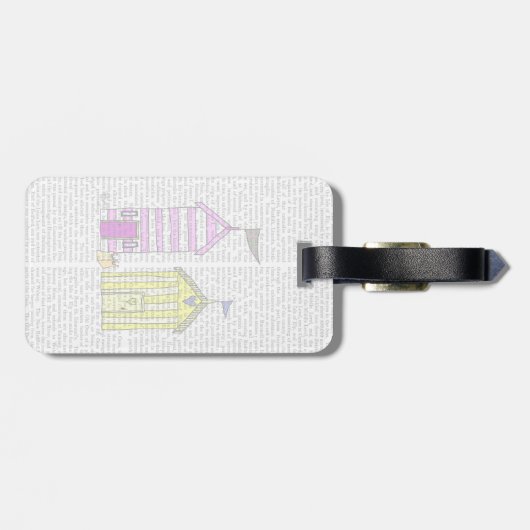 Strandhütten 3 Illustration Gepäckanhänger (Rückseite horizontal)