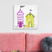 Strandhütten 3 Illustration Leinwanddruck (Insitu (Wohnzimmer))