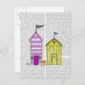 Strandhütten 3 Illustration Postkarte (Vorne/Hinten)