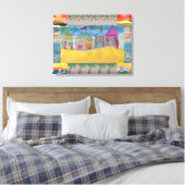 Strandhütten Abstrakt Leinwanddruck (Insitu (Schlafzimmer))