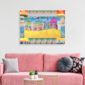 Strandhütten Abstrakt Leinwanddruck (Insitu (Wohnzimmer))