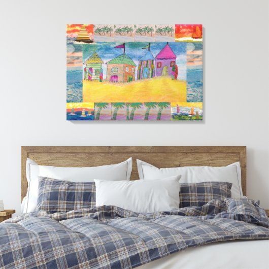 Strandhütten Abstrakt Leinwanddruck (Insitu (Schlafzimmer))