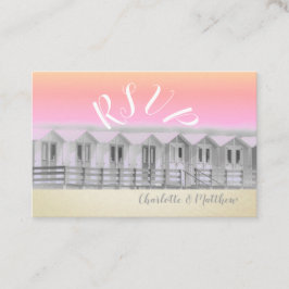 Strandhütten am Cornischen Meer bei Sonnenuntergan Visitenkarte