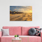 Strandhütten bei Sonnenuntergang an der niederländ Leinwanddruck (Insitu (Wohnzimmer))