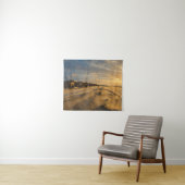 Strandhütten bei Sonnenuntergang an der niederländ Wandteppich (Beispiel (Horizontal))