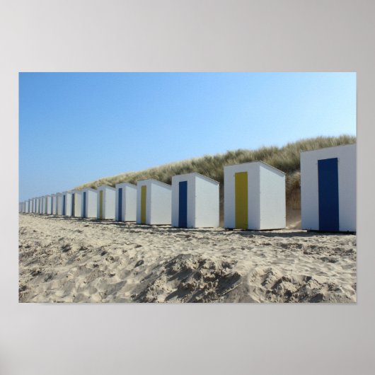 Strandhütten, Cadzand-Bad, Niederlande Poster (Vorne)