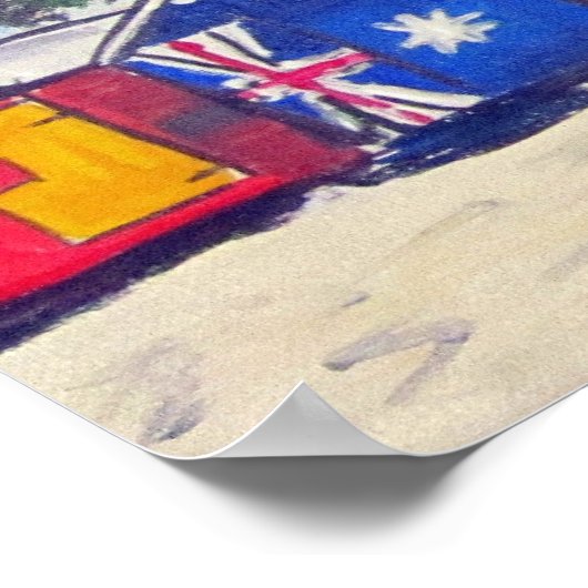 Strandhütten farbenfroh poster (Ecke)