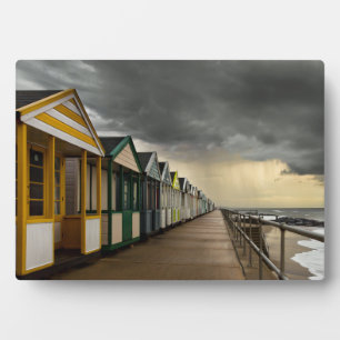 Strandhütten in einem Sommersturm   Southwold Fotoplatte