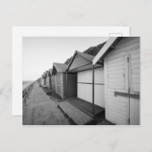 Strandhütten in Schwarz-Weiß-Form auf Postkarte (Vorne/Hinten)