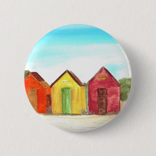 Strandhütten Kunstdruckstrand Button
