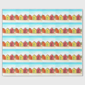 Strandhütten Kunstdruckstrand Geschenkpapier (Flach)