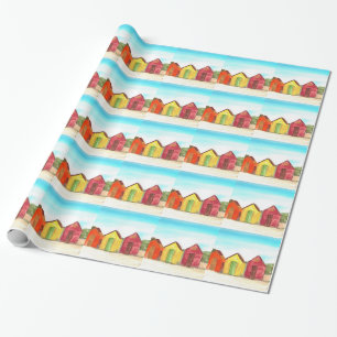 Strandhütten Kunstprint Strand Geschenkpapier