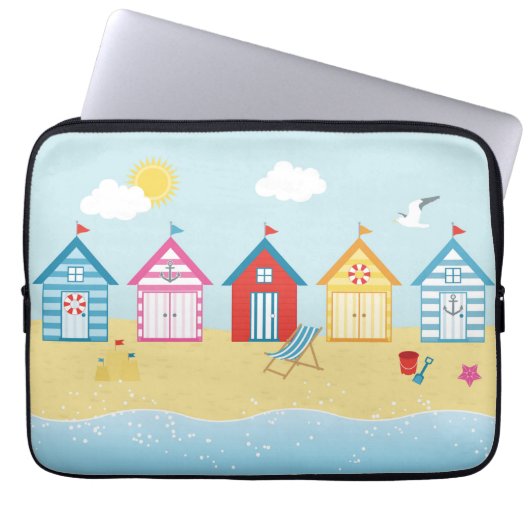 Strandhütten Laptopschutzhülle (Vorderseite)