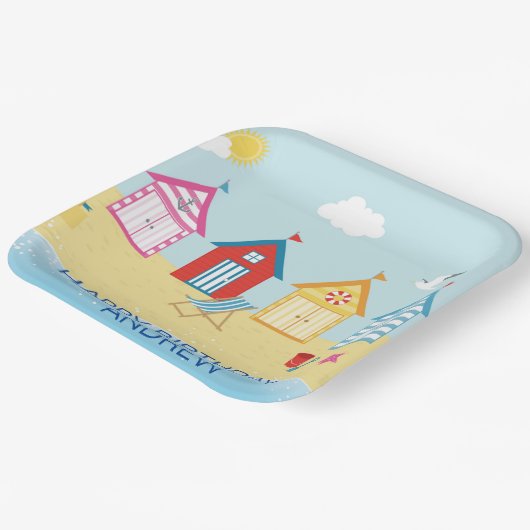 Strandhütten Pappteller (Gewinkelt)