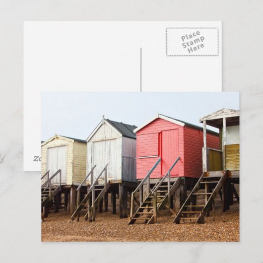 Strandhütten Postkarte (Vorne/Hinten)