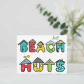 Strandhütten Postkarte (Stehend Vorderseite)