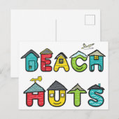 Strandhütten Postkarte (Vorne/Hinten)