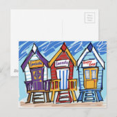Strandhütten Postkarte (Vorne/Hinten)