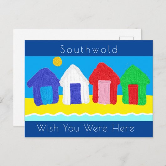 Strandhütten Postkarte (Vorne/Hinten)