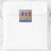 Strandhütten Quadratischer Aufkleber (Tasche)