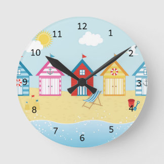 Strandhütten Runde Wanduhr