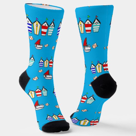 Strandhütten und Boote Socken (Gewinkelt)