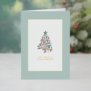 Strandige Treibholz-Baum-Familien-Weihnachten