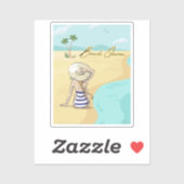 Strandjunge Aufkleber (Blatt)