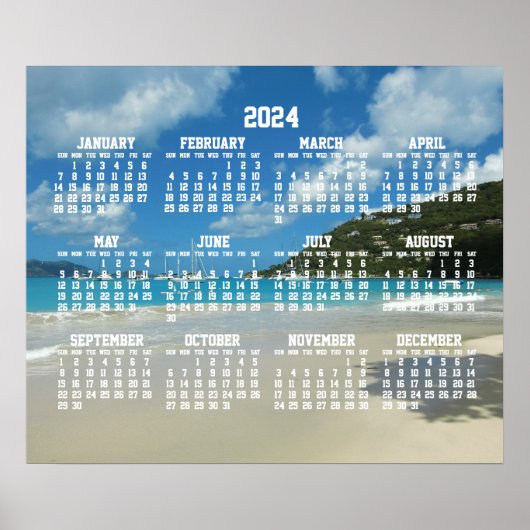 Strandkalender 2024 mit Foto Poster (Vorne)