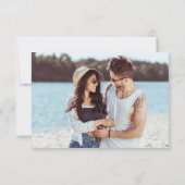 Strandkalligrafie-Foto Save the Date Mitteilungskarte (Rückseite)